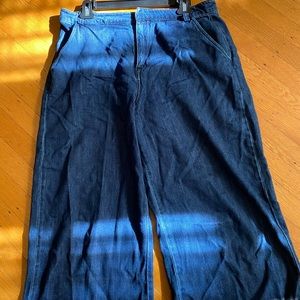 Denim Wide Leg Pants